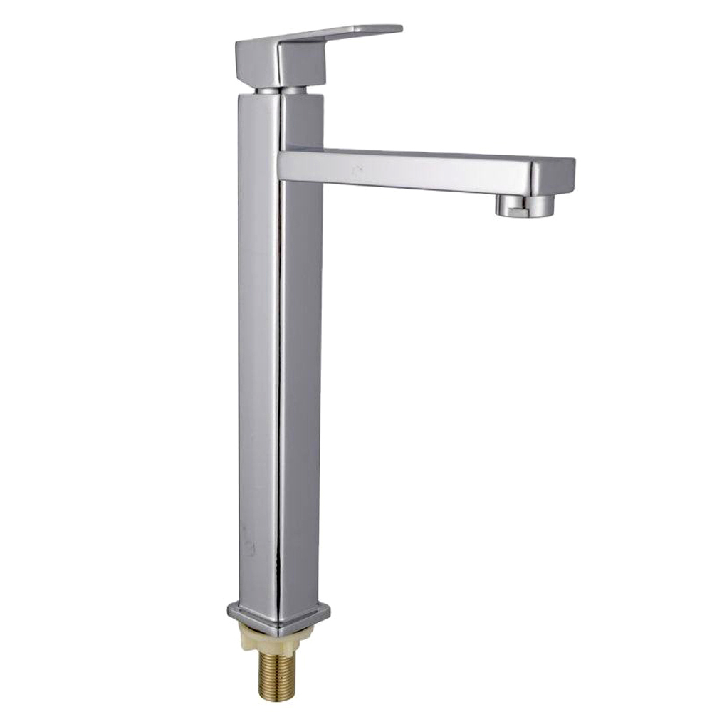 Cold Water Basin Faucet Zinc Body Ceramic Cartridge Chrome Surface Finished Ideal for Washbasin 