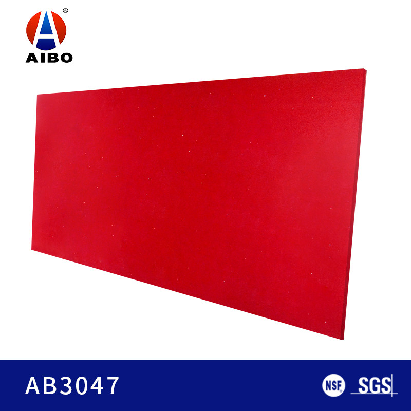Применение 3000*1400mm Commerical Countertop искусственного кварца красного цвета искры каменное