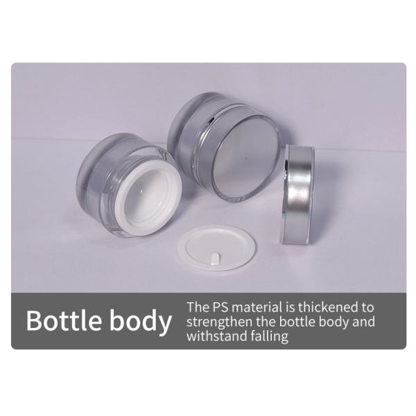 Logo du client Luxe 10g Ronde PS argent vide plastique transparent emballage crème cosmétique pot pour baume à lèvres