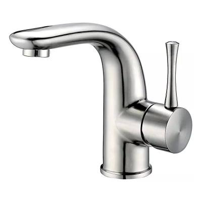 Silver 304 Stainless Steel Basin Taps Single Hole Single Handle