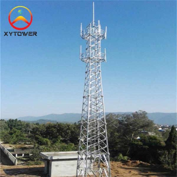 60m 4 Legged Lattice Steel Self Standing Microwave Radio Telecommunication Tower