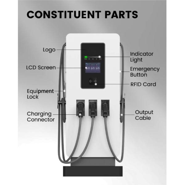 60 кВт OCPP постоянного тока Станция быстрой зарядки ЖК-дисплей CCS+CHADEMO+AC Сертификат CE