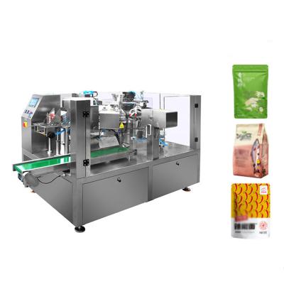 Linha de embalagem de sacos rotativos automáticos Leadworld Máquina de preenchimento e vedação de sacos pré-fabricados multifuncional