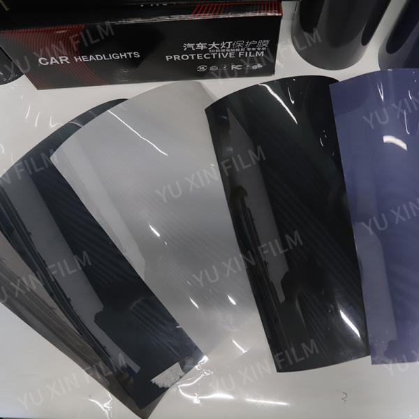 Black Smoke TPU Headlight Film For Car 0.3x15M UV Proof Headlamp Protection Film