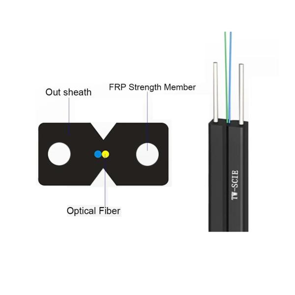 FTTH GJYXFH butterfly-shaped optical fiber cable Simplex Bow Type G657A1 Drop Wire Fiber Optic 2 Core