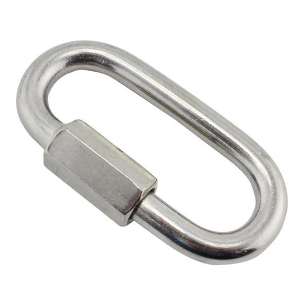 Flexibility Stainless Steel Oval Carabiner / Ss Quick Link Corrosion Resistance