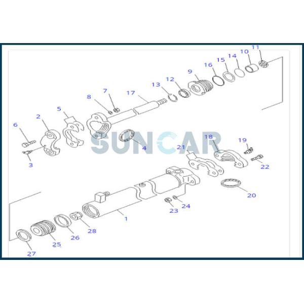 707-98-12170 7079812170 Drawbar Shift Cylinder Service Kit For Komatsu Graders GD305A-1