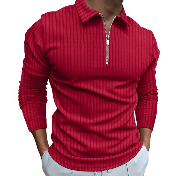 Camiseta de polo personalizada para homens luxuosa com meio fechamento para cima pescoço com costelas camisetas de negócios casuais