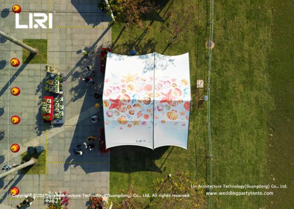 Custom PVDF membrane Safari Nomadic House Tents For Flower Market With Logo