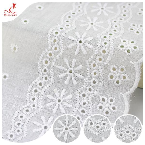 Durable Embroidered Ribbon Trim For Wedding Curtain / White Tulle Trim