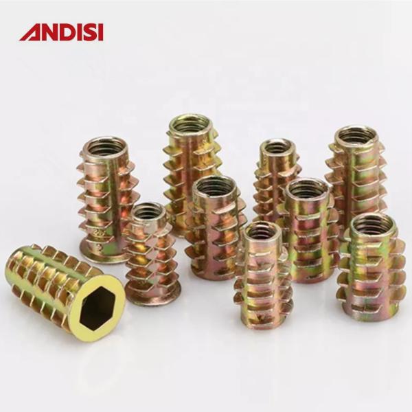 Zinc Alloy/Steel M6 M8 M10 Threaded Flanged Round Head Hex Insert Nuts for Modern Furniture