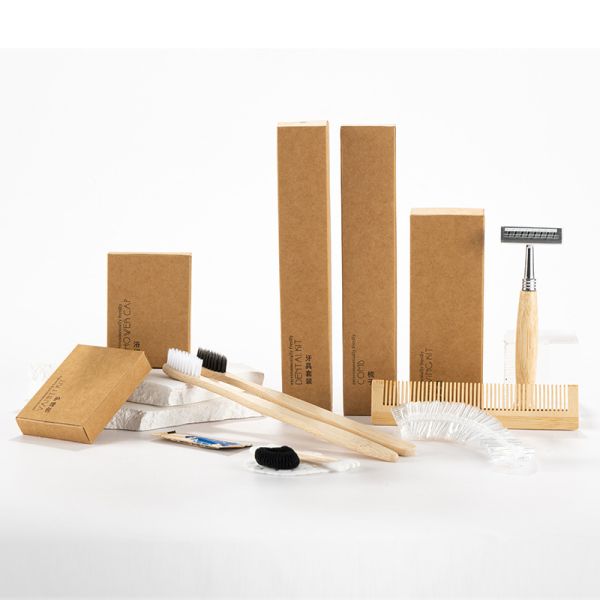 Eco Friendly Paper Packed Hotel Amenity Set Biodegradable Paper Packaging