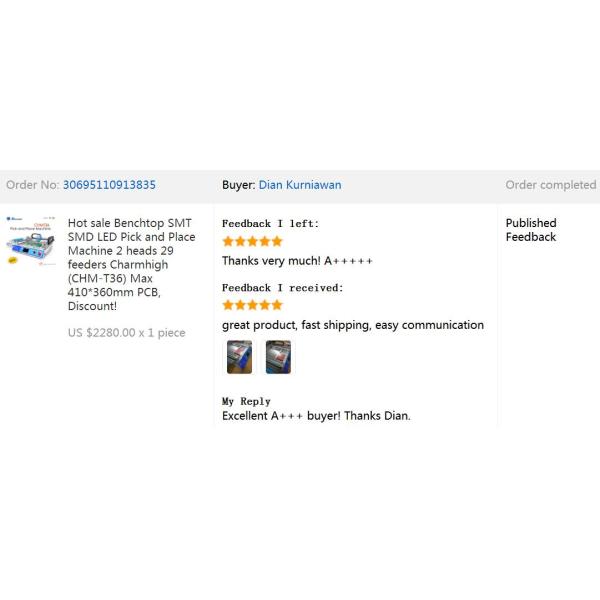 CHMT36 Desktop SMD LED Pick And Place Machine , 29 Feeders 2 Heads Small SMT Machine