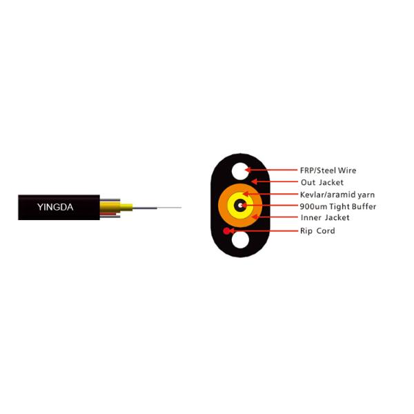 FTTP 900um туго амортизировало Анти--УЛЬТРАФИОЛЕТОВОЕ крытого на открытом воздухе PE кабеля оптического волокна G657A2 черное
