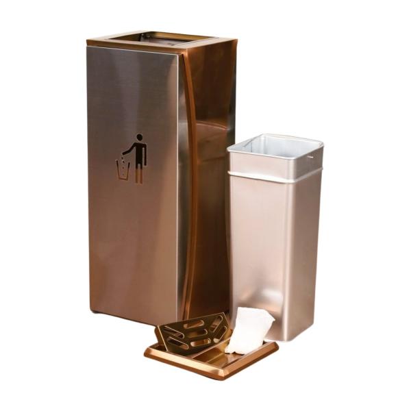 Newest Hot Sale Rectangular Lobby Standing Trash Bin Stainless Steel Commercial Trash Can Bin for Hotel