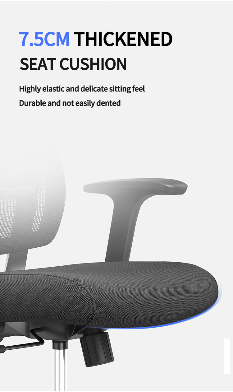 Breathable Mesh Office Chair with 7.5cm Molded Foam Seat and 22±2 Degree Reclining Backrest