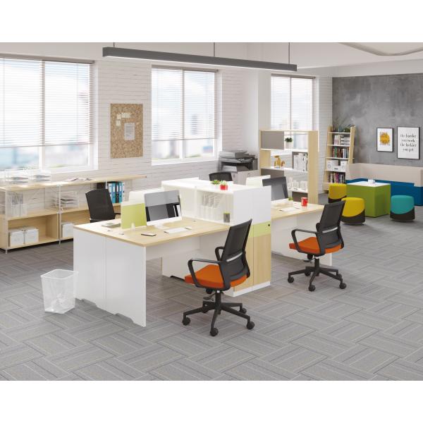 Customization Melamine Office Desk With Steel Leg Cabinet ISO9001
