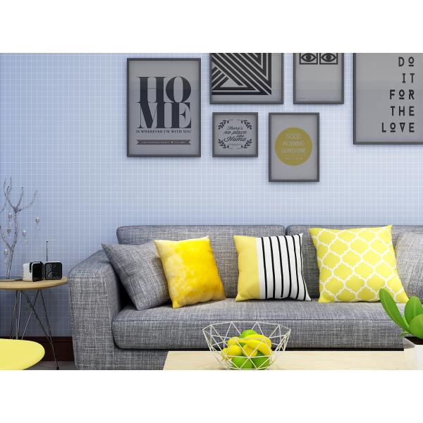 Black Grid 3D Adhesive Wallpaper 3D Wall Stickers Waterproof For Kitchen Bathroom