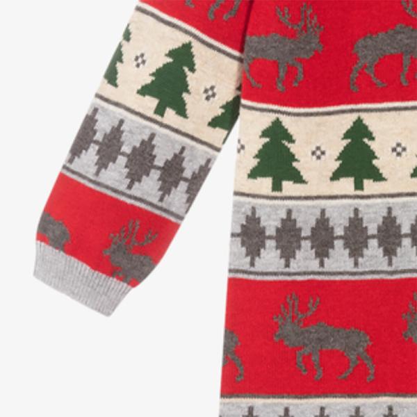 Wholesale Christmas 100% Cotton With Button Full Sleeve Baby Sweater Overall Rompers