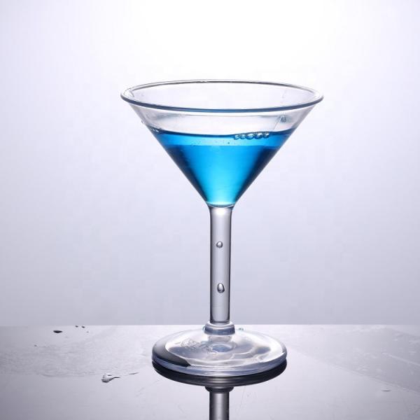 6oz Plastic Martini Glasses Unbreakable Crystal Clear Acrylic Cocktail Glasses