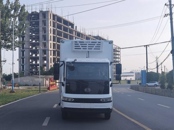 FRP Panels Pure Electric Refrigerated Box Truck With Side Door Refrigerator Cargo Truck