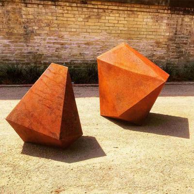 Statues en acier géométriques irrégulières de yard en métal de sculpture en Corten de résumé