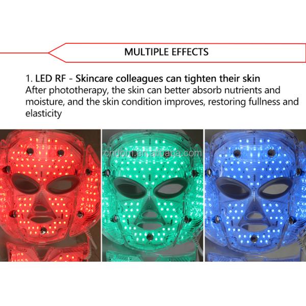 NO Waterproof 7 Color LED Face Mask for Whitening and Acne Treatment Anti-Puffiness