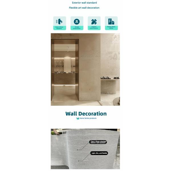 Flexible Soft Stone Wall Cladding In Modern Design Style For Fireproof Exterior Decoration