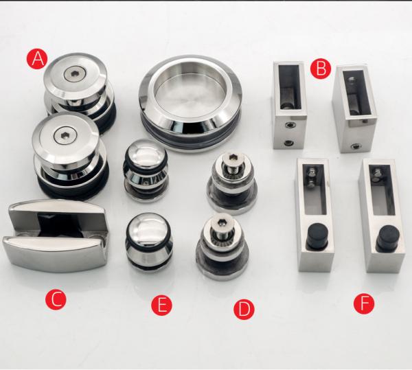 Rodas de chuveiro hardware de vidro deslizante em cromo para fio durável Kit de porta de barracão de banheiro
