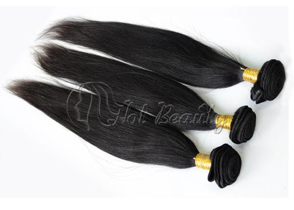24'' Silky Straight 5A Virgin Brazilian Hair Natural Black Color No Tangle