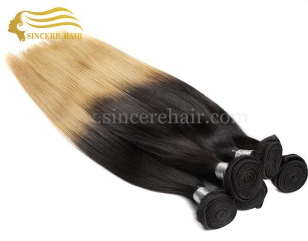 22 Inch Brazilian Remy Human Hair Weft Extensions For Sale - 22 Straight Ombre Blonde Human Hair Weave for sale