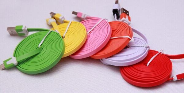 1M 3m data cable Noodle Flat USB 2.0 usb cable usb charging cables for iphone 5 6s plus S6
