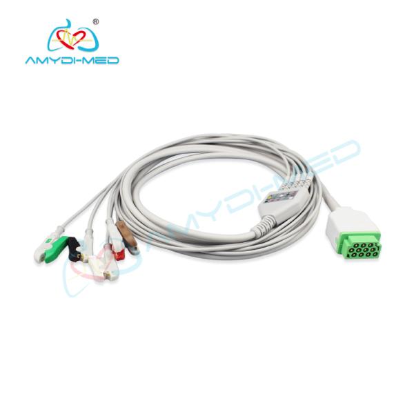 GE Marquette ECG Patient Cable AHA 2.4M Electrode Lead Wires With Snap