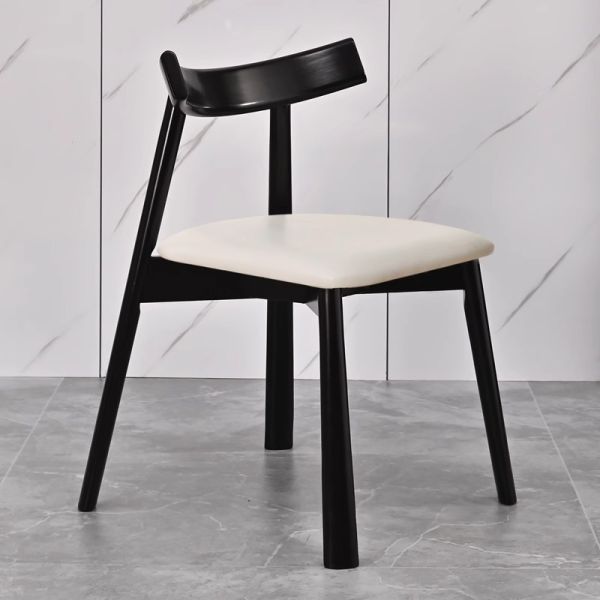 OEM Modern Backrest Upholstered Chair Restaurant Apartment Villa Bar Hotel Ergonomic Leather Chair Wooden Dining Room Chair