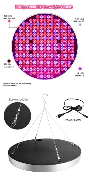 Aluminum Body Material Full Spectrum LED Grow Light 50w UFO Horticultural Tonic Light Seedling Lamp for Optimal Plant Growth