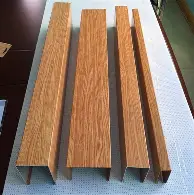 Real Wood Grain Aluminium Strip Ceiling Natural Aesthetics With Metal Durability
