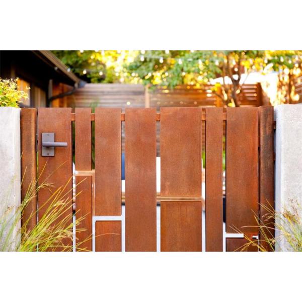 Лазер сада виллы отрезал дверь стальных ворот Corten одиночную с ручкой и замком