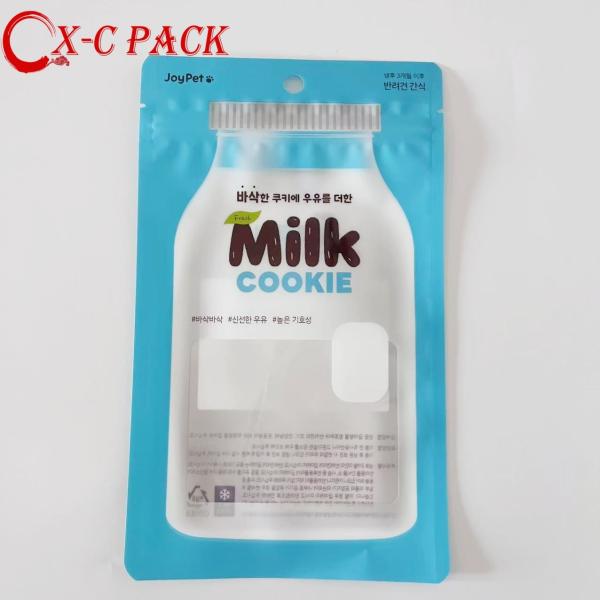 Sac d'emballage pour aliments pour animaux de compagnie en feuille d'aluminium résistante à l'humidité, scellé sur trois côtés, réutilisable, avec fermeture éclair, impression numérique, sac pour friandises pour chiens