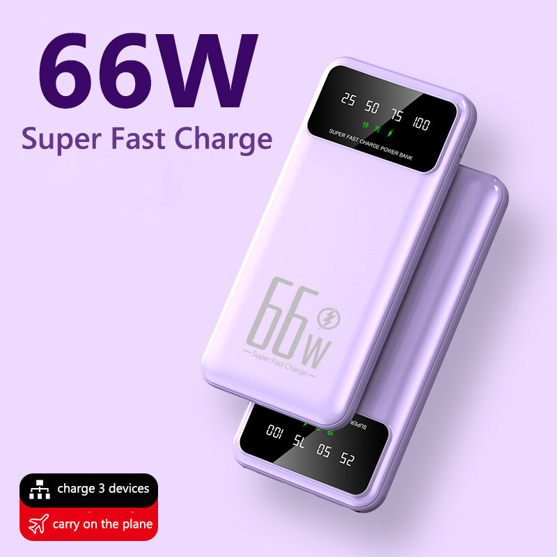 100 Вт 10000 мАч Мобильный телефон Power Bank 66 Вт LED Power Bank с защитой от перезарядки 2 А