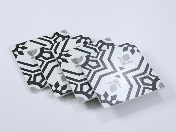 20x20cm Ceramic Rustic Tile for Indoor Floor Black Gray White