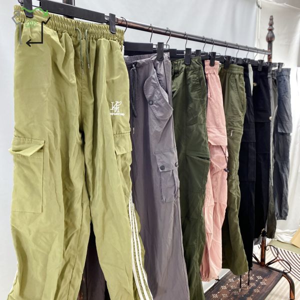 Drawstring Design Women Used Cargo Pants Fashion Overalls Mixed Sizes Multi Pocket