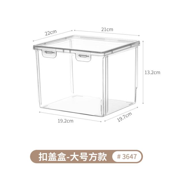 Sustainable Household Simple Large-Capacity Translucent Sticky Note Flip Storage Box Square Card Accessories Stationery Desktop Storage Box With Lid