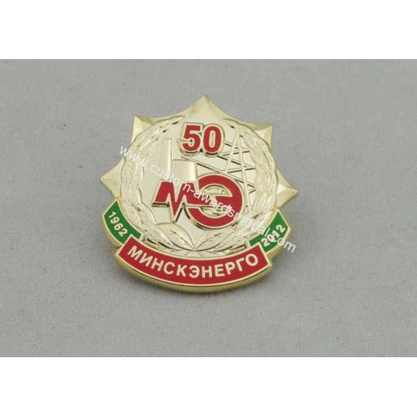 35 mm Collectable Hard Enamel Pin Gift , 3D Design Die Struck Gold Plating