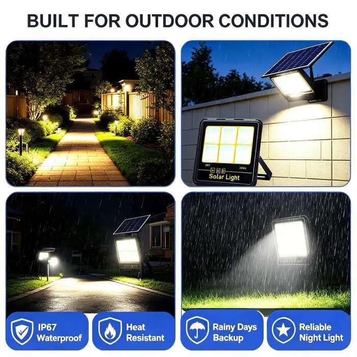Outdoor Solar Garden Light IP65 Weatherproof Auto Sensor Yard Driveway Path LED Lighting