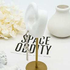 Brincos perfurando Opal Earrings Smooth Surface branco da aro transversal da liga