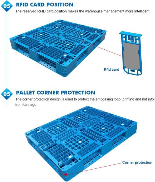 Light weight one time plastic pallets for transport and storage, Heavy duty cross bottom plastic pallet with 6 runners