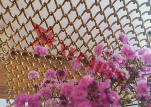 1mmx8mm Aperture Aluminum Chain Link Curtain For Hotel Hall Decoraton
