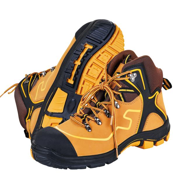 Botas industriales de suela de caucho de cuero de nubuck para protección laboral unisex