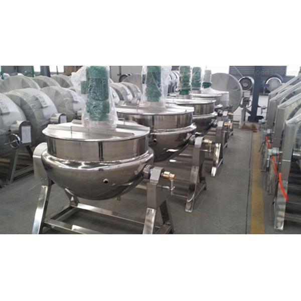 Food Industry Stainless Steel Steam Jacketed Kettle With Mixer / Scraper