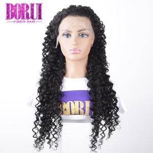 Deep Wave Lace Front Wig , 250% Density Custom Jerry Curl Wig Human Hair